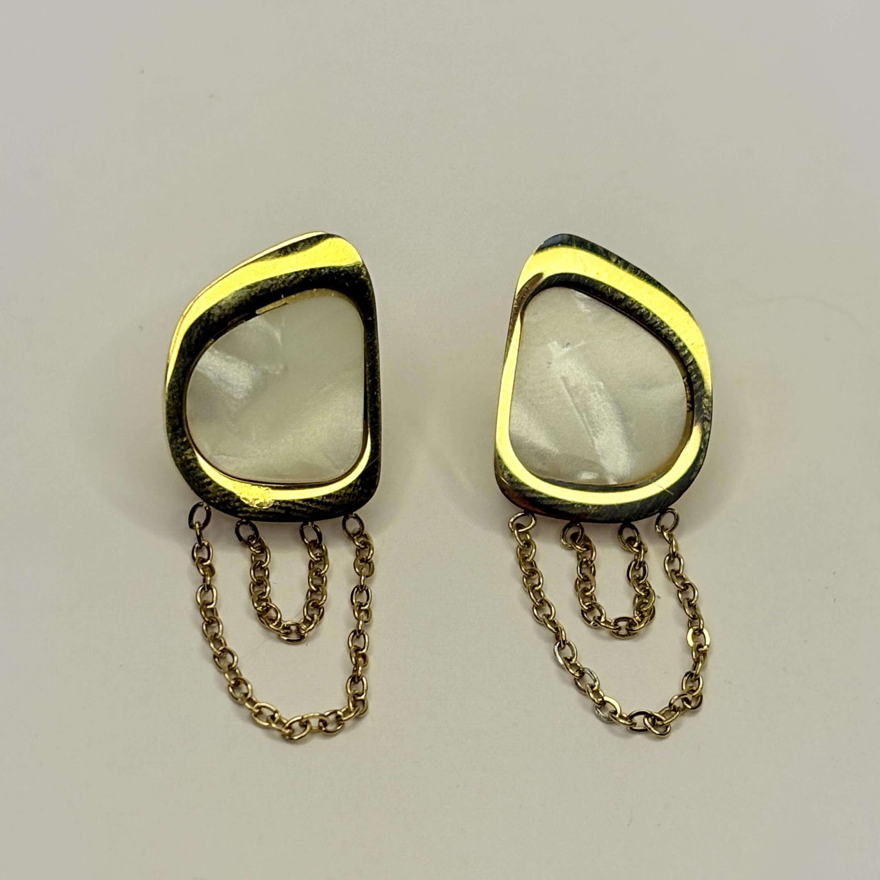 Golden Anti Tarnish Abstract Geometric Earrings